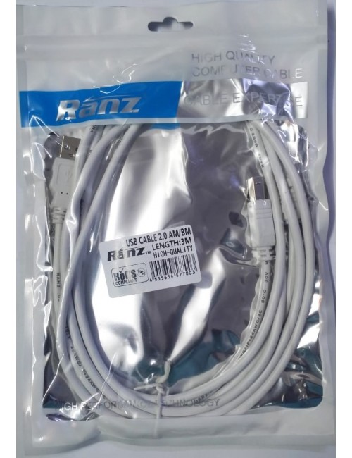 RANZ USB PRINTER CABLE 3M (NORMAL)