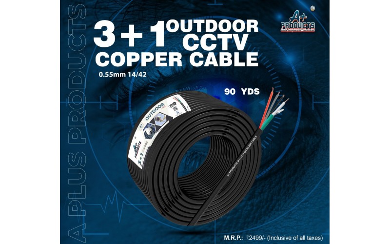 CCTV CABLE 3+1 OUTDOOR 90 YARD A+ 