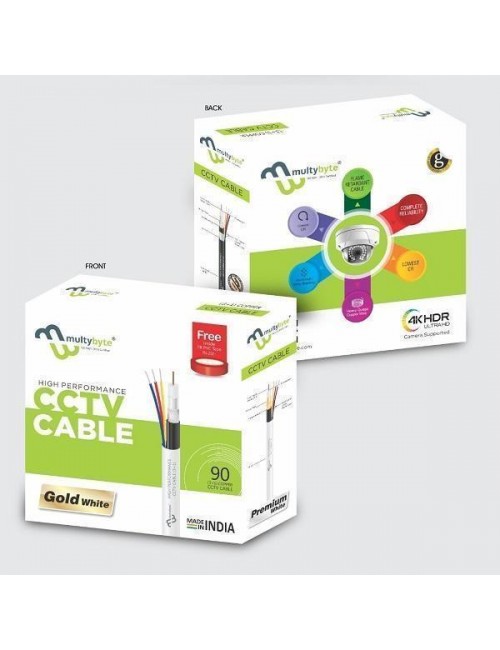 CCTV CABLE 3+1 MULTYBYTE (90 YARD) INDOOR GOLD