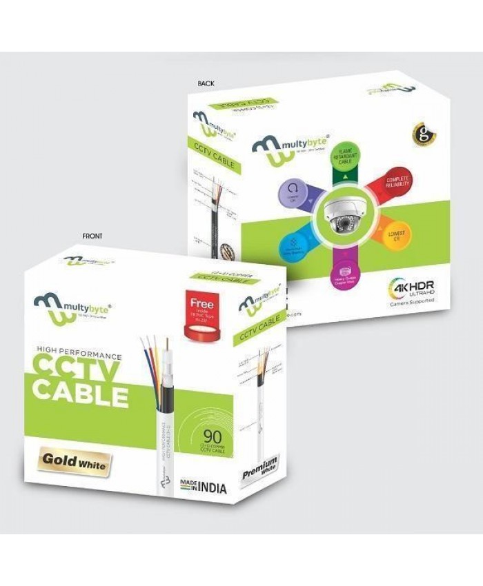 CCTV CABLE 3+1 MULTYBYTE (90 YARD) INDOOR GOLD