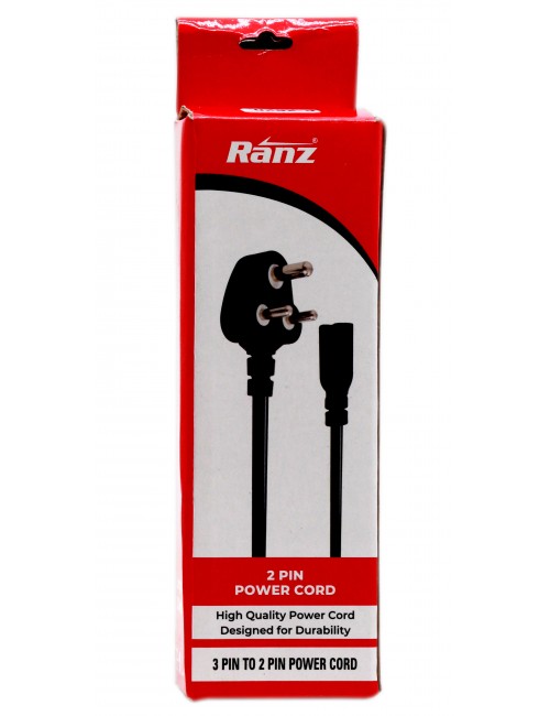 RANZ AC CORD D CUT PHILIPS TYPE POWER CABLE 1.2M (3 PIN)
