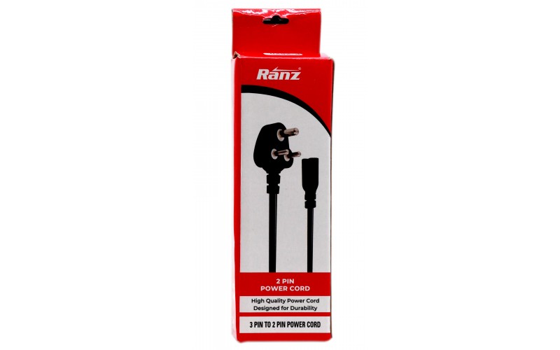 RANZ AC CORD D CUT PHILIPS TYPE POWER CABLE 1.2M (3 PIN)