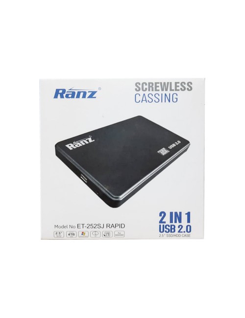 RANZ SSD SATA CASING 2.5" USB 2.0 2 IN 1 (PLASTIC)