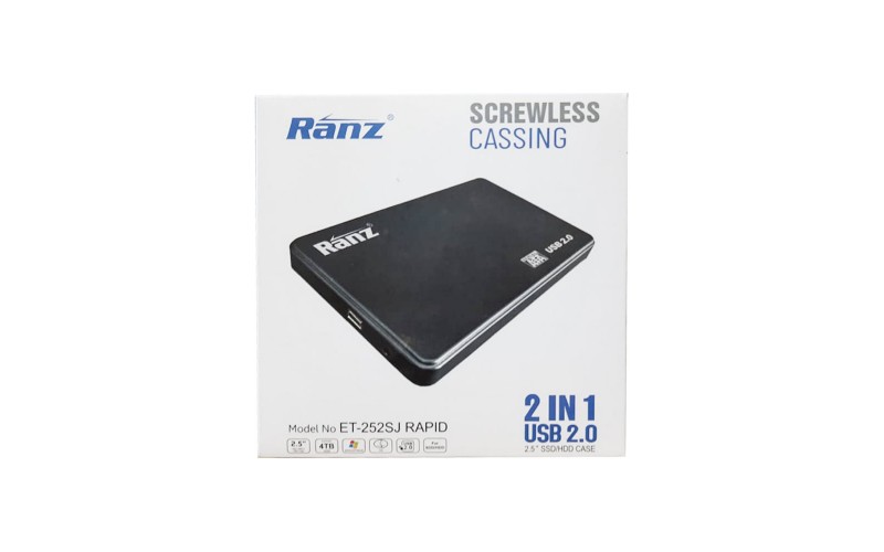 RANZ SSD SATA CASING 2.5" 2 IN 1 (PLASTIC) USB 2.0