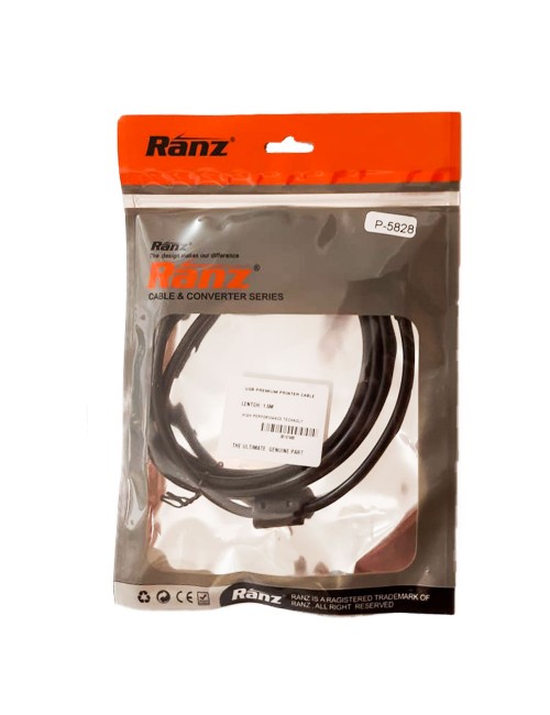 RANZ USB PRINTER CABLE 1.5M (HEAVY)