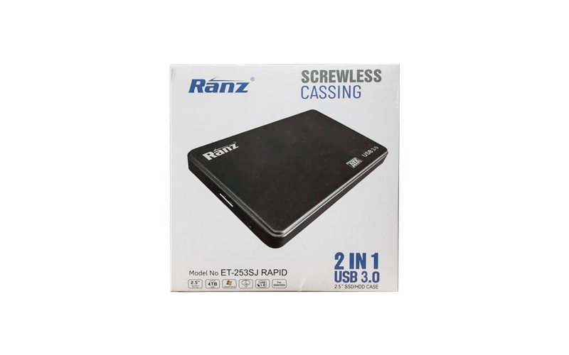 RANZ SSD SATA CASING 2.5" 2 IN 1 (PLASTIC) USB 3.0