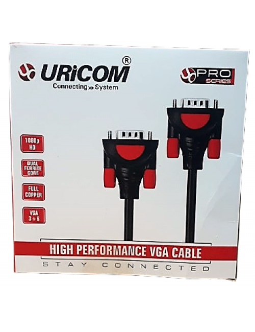 URICOM VGA CABLE 1.8M VGA 3+6 FULL COPPER HD 1080P PRO series