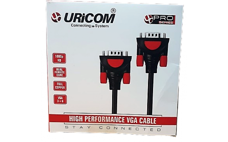 URICOM VGA CABLE 1.8M VGA 3+6 FULL COPPER HD 1080P PRO series