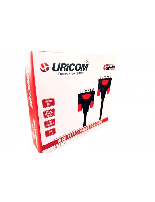 URICOM VGA CABLE 5M VGA 3+6 FULL COPPER HD 1080P PRO series