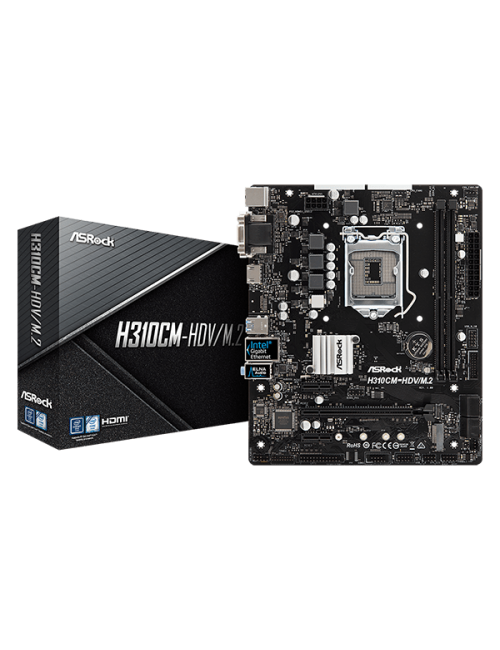 ASROCK MOTHERBOARD H310CM-HDV/M.2  SUPPORTS 6TH|7TH | 8th | 9th Gen (SOCKET 1151)