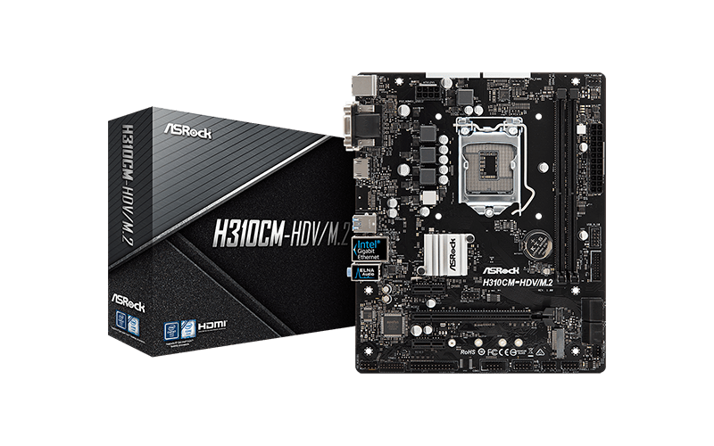 ASROCK MOTHERBOARD H310CM-HDV/M.2  SUPPORTS 6TH|7TH | 8th | 9th Gen (SOCKET 1151)