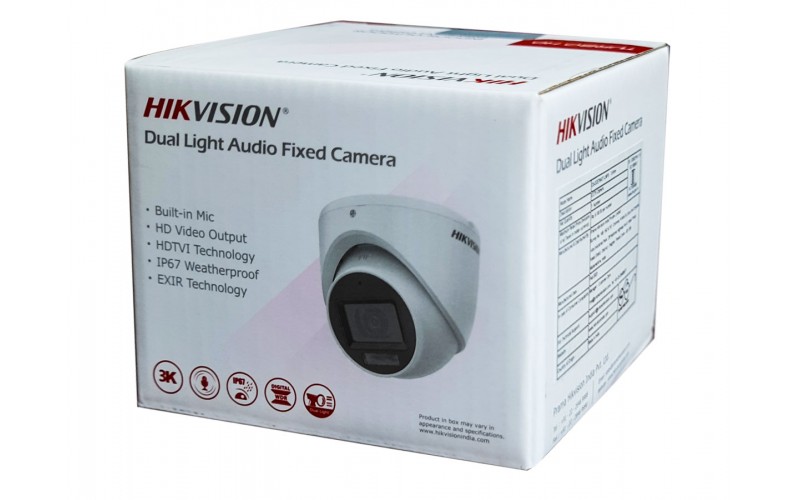 HIKVISION DOME 5MP (76K0T LMFS) 3.6 MM BUILT IN MIC WITH DUAL LIGHT 3K METAL