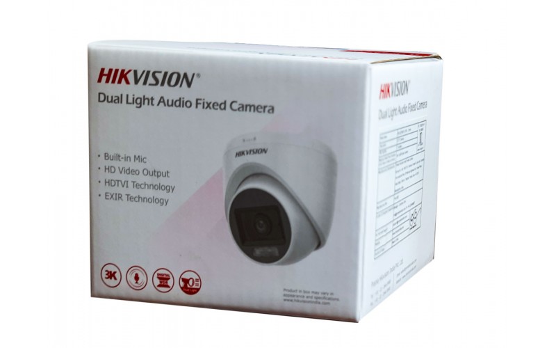 HIKVISION DOME 5MP (76K0T LPFS) 3.6 MM BUILT IN MIC WITH DUAL LIGHT 3K
