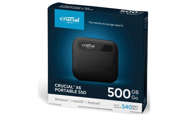 CRUCIAL EXTERNAL SSD 500GB X6 TYPE C CT500X6SSD9 540MB/S