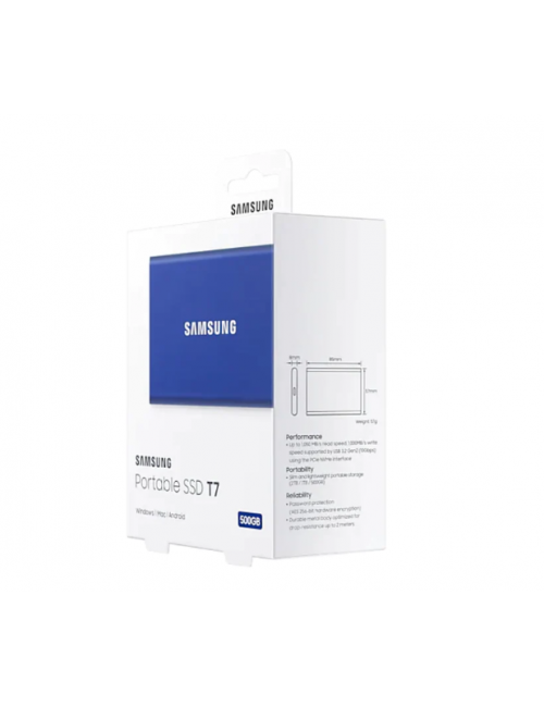 SAMSUNG EXTERNAL SSD 500GB T7 (USB 3.2) BLUE
