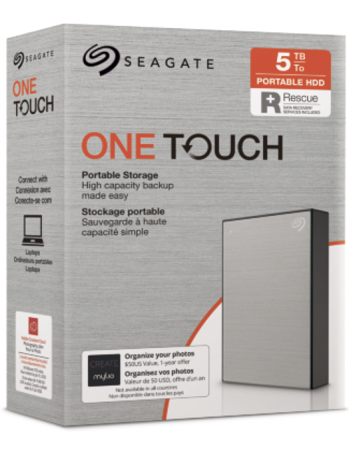 SEAGATE EXTERNAL HARD DISK 5TB ONE TOUCH 2.5" (GRAY)