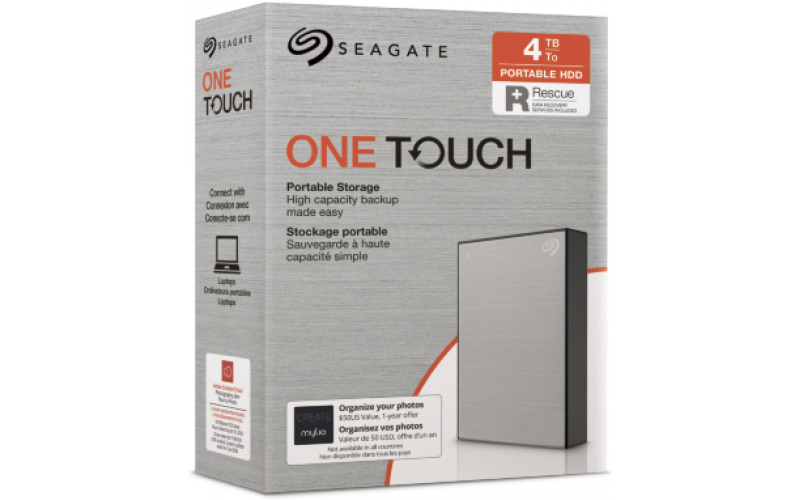 SEAGATE EXTERNAL HARD DISK 4TB ONE TOUCH 2.5” (SILVER)