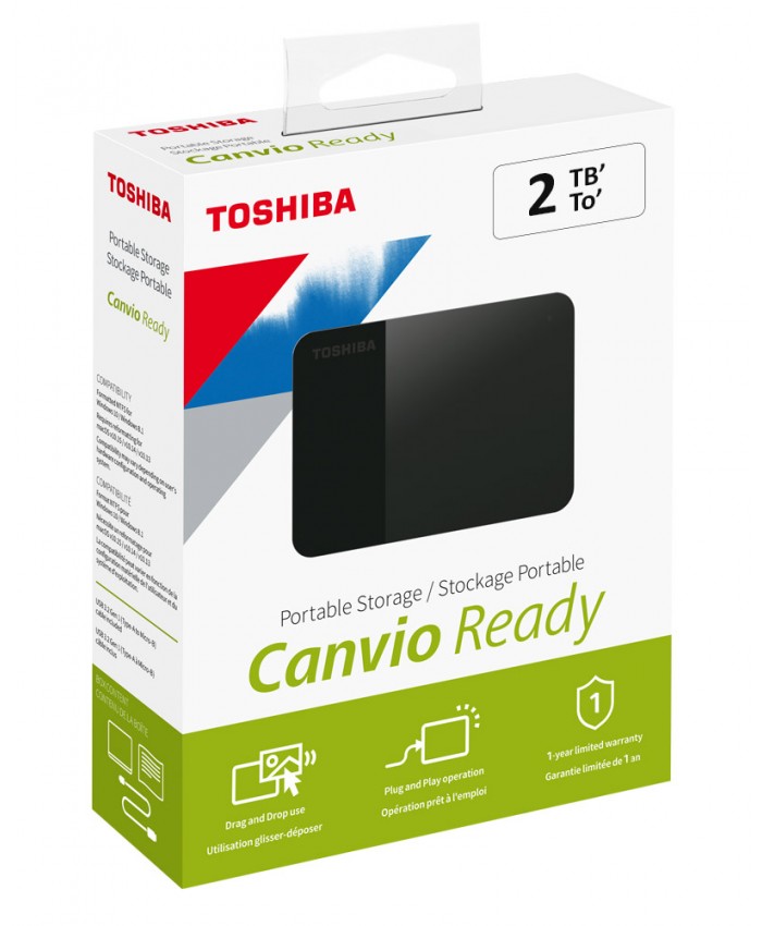 TOSHIBA EXTERNAL HARD DISK 2TB CANVIO READY 2.5”