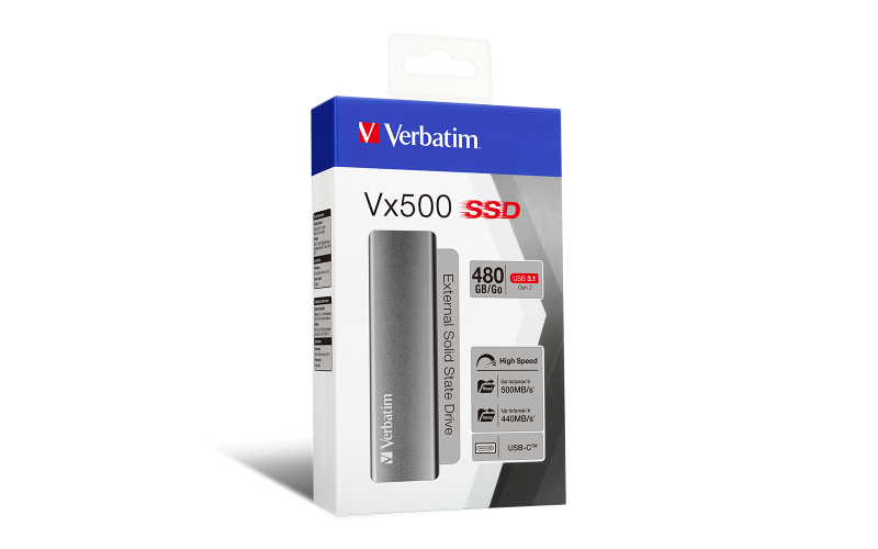 VERBATIM EXTERNAL SSD 480GB VX500 (USB C)