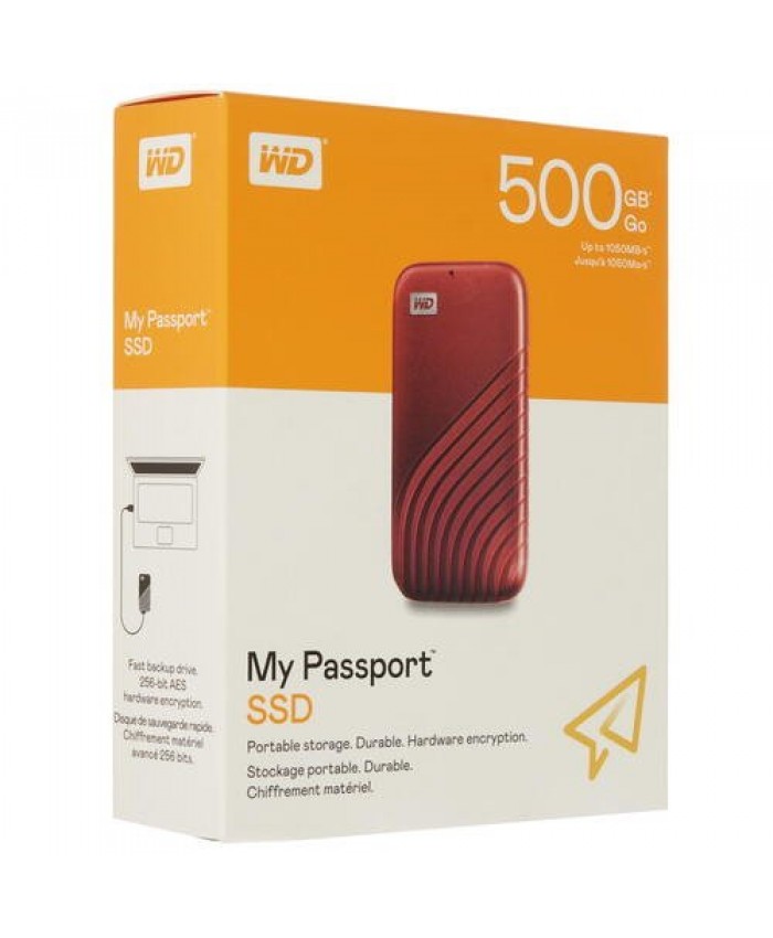 WD EXTERNAL SSD 500GB MY PASSPORT RED