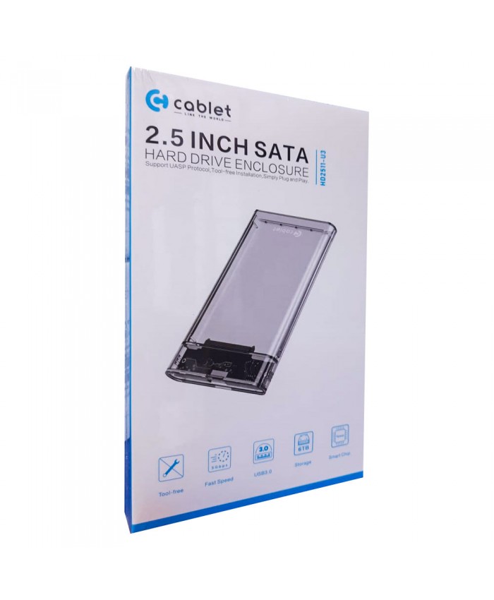 CABLET SSD HDD CASING 2.5" SATA (TRANSPARENT) HD2511 MICRO B