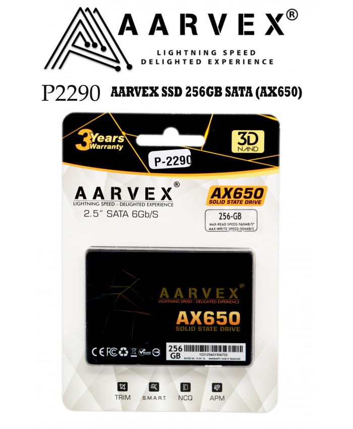 AARVEX INTERNAL SSD 256GB SATA (AX650)