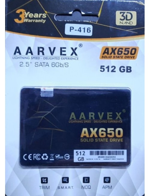 AARVEX INTERNAL SSD 512GB SATA (AX650)