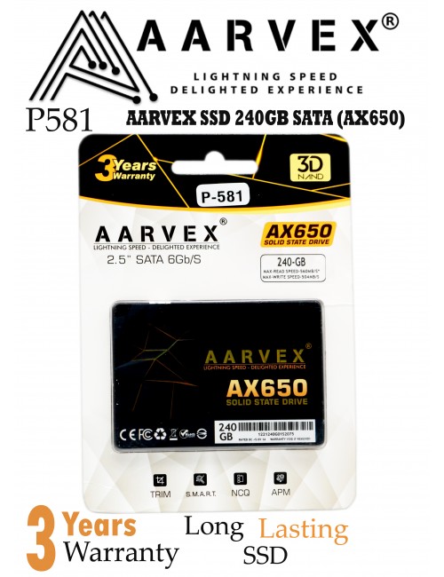 AARVEX INTERNAL SSD 240GB SATA (AX650)