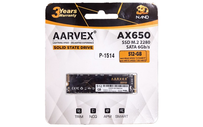 AARVEX INTERNAL SSD 512GB NVME (AX650)