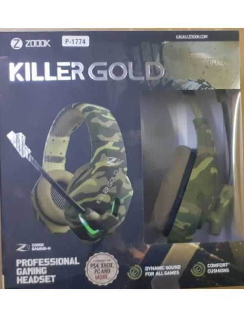 ZOOOK WIRED GAMING HEADPHONE STEREO JACK (KILLER GOLD)