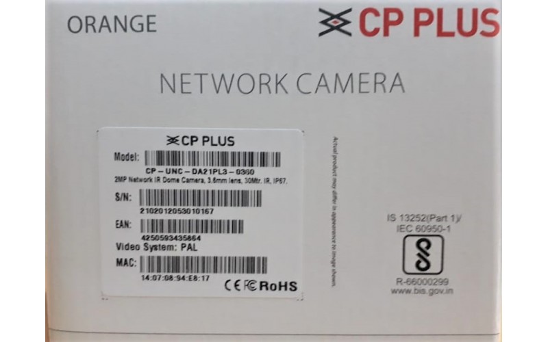 CPPLUS IP DOME 2MP (DA21PL3) 3.6mm