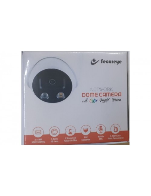 SECUREYE IP DOME 5MP 3.6MM (NIGHT COLOR VISION) WITH BUILT IN MIC