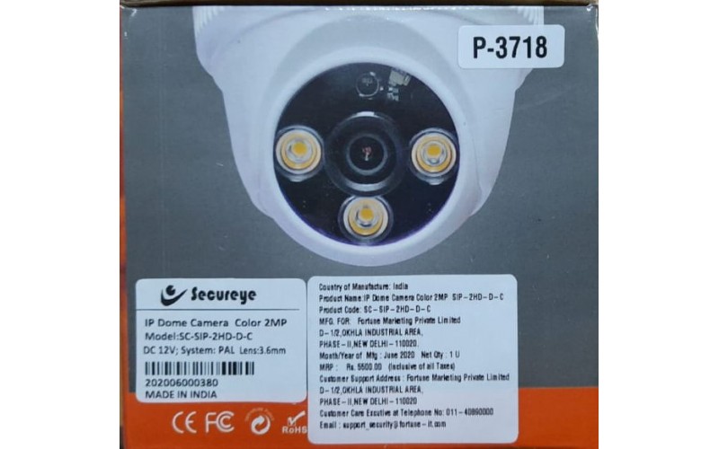SECUREYE IP DOME 2MP COLOR NIGHT VISION