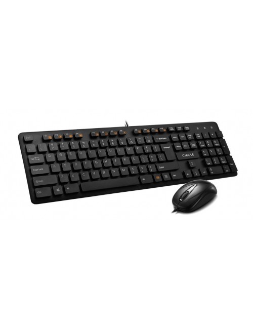 CIRCLE KEYBOARD MOUSE COMBO WIRED C43 (3 YEARS) BLACK