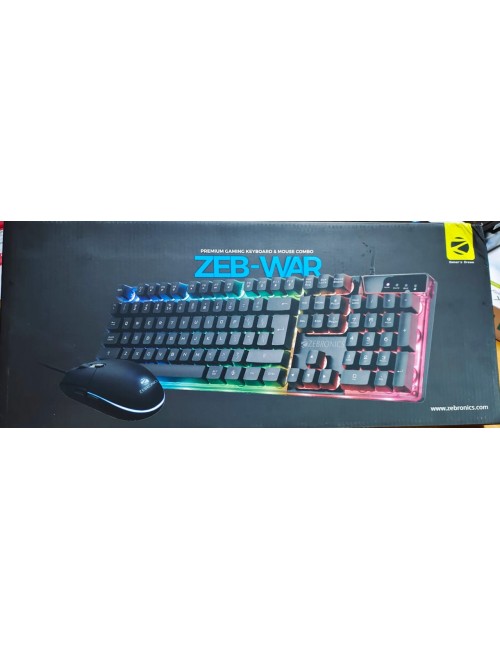 ZEBRONICS GAMING KEYBOARD MOUSE COMBO WIRED (ZEB-WAR) 1 YEAR