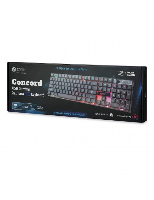 ZOOOK GAMING KEYBOARD WITH RAINBOW LED (CONCORD) USB