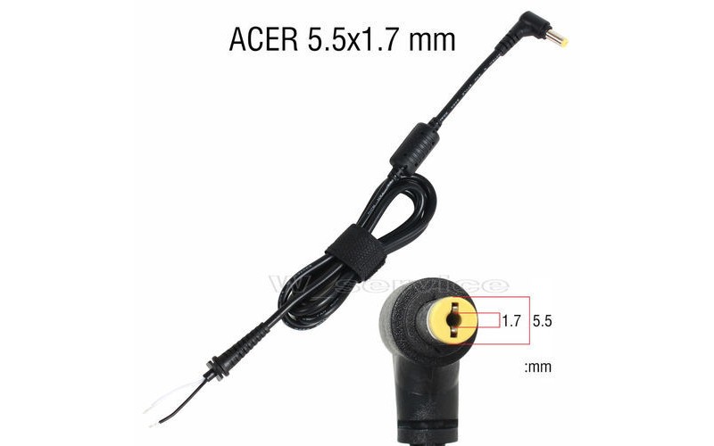 LAPTOP ADAPTER DC CABLE FOR ACER YELLOW TIP (5.5x1.7MM)