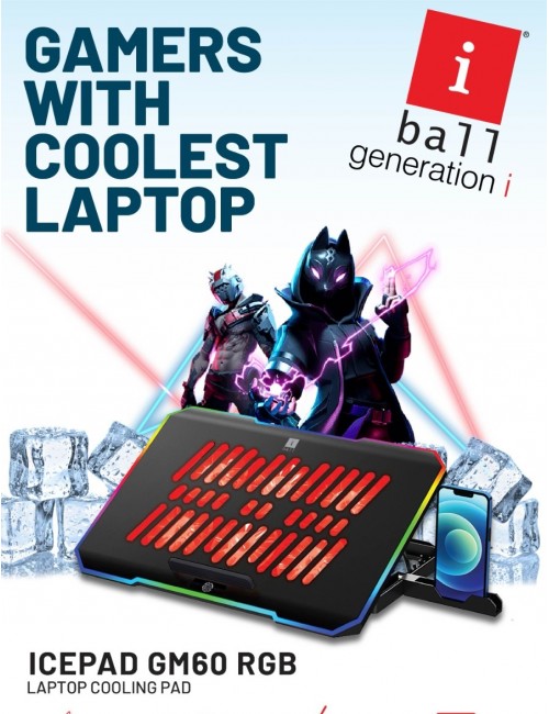 IBALL LAPTOP COOLING PAD 16" ICEPAD GM60 6 FAN WITH RGB
