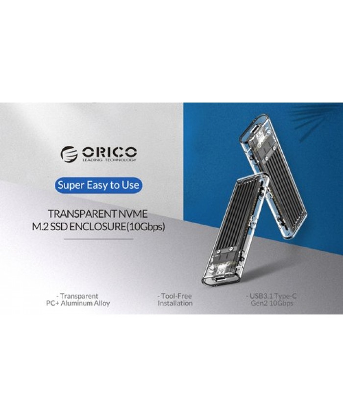 ORICO SSD CASING FOR NVME TO TYPE C TRANSPARENT (TCM2 C3-SV-BP)