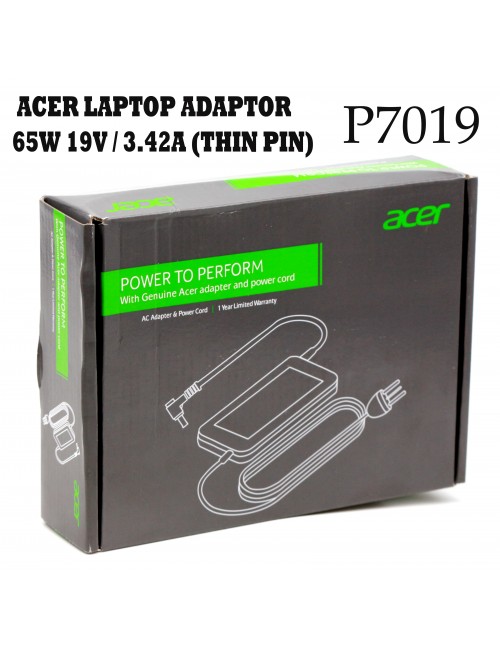 ACER LAPTOP ADAPTOR 65W 19V / 3.42A (THIN PIN)