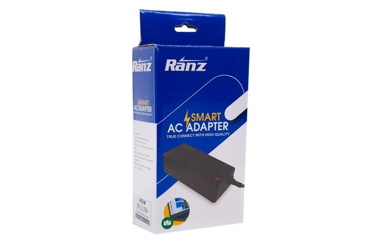 RANZ LAPTOP ADAPTOR FOR HP 65W 19.5V 3.33A (BLUE|SMALL PIN)