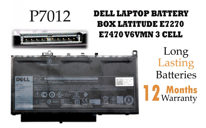 DELL LAPTOP BATTERY BOX LATITUDE E7270 | E7470 | V6VMN | 7CJRC | 3 CELL