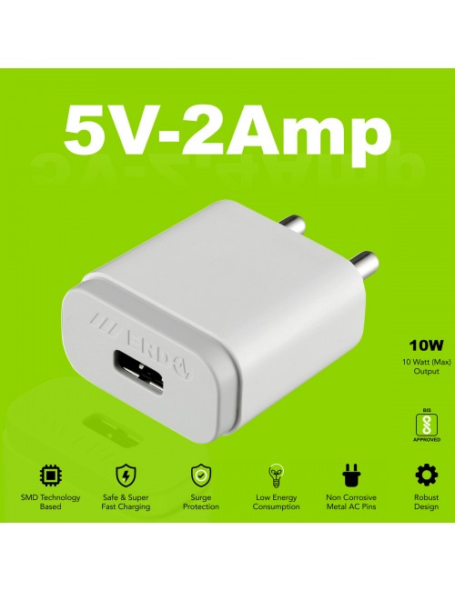 ERD MOBILE CHARGER ADAPTER (WITHOUT CABLE) TC21 USB-A 5V/2A