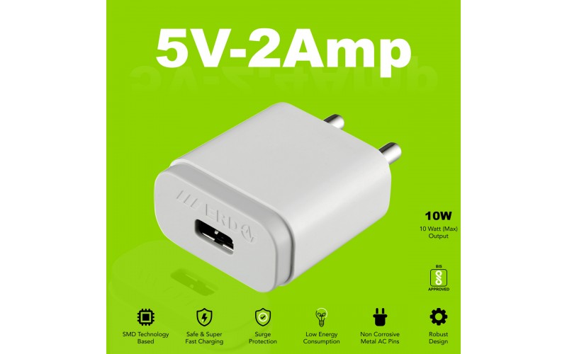 ERD MOBILE CHARGER ADAPTER (WITHOUT CABLE) TC21 USB-A 5V/2A