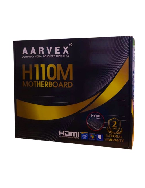 AARVEX MOTHERBOARD 110 (H110M) (FOR INTEL) DDR4 WITH NVME SLOT