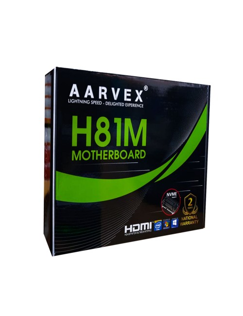 AARVEX MOTHERBOARD 81 (H81M) DDR3 (FOR INTEL) WITH NVME SLOT