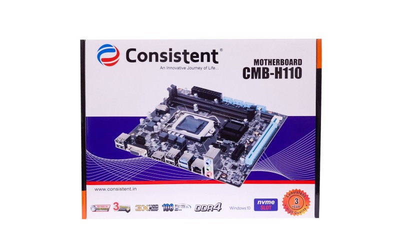 CONSISTENT MOTHERBOARD 110 (H110) DDR4 (FOR INTEL 6TH | 7TH GEN) WITH NVME SLOT