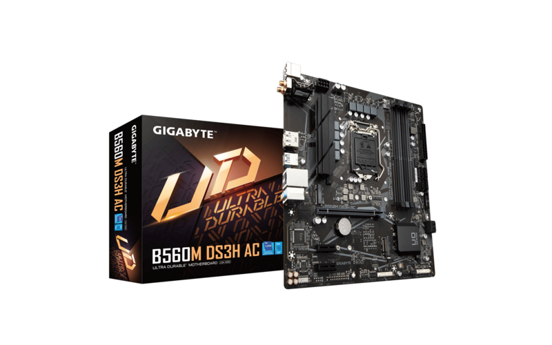GIGABYTE MOTHERBOARD 560 (B560M DS3H AC) DDR4 (FOR INTEL 10TH | 11TH GEN) 