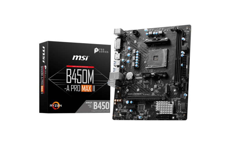 MSI MOTHERBOARD 450 (B450M A PRO MAX II) DDR4 (FOR AMD)