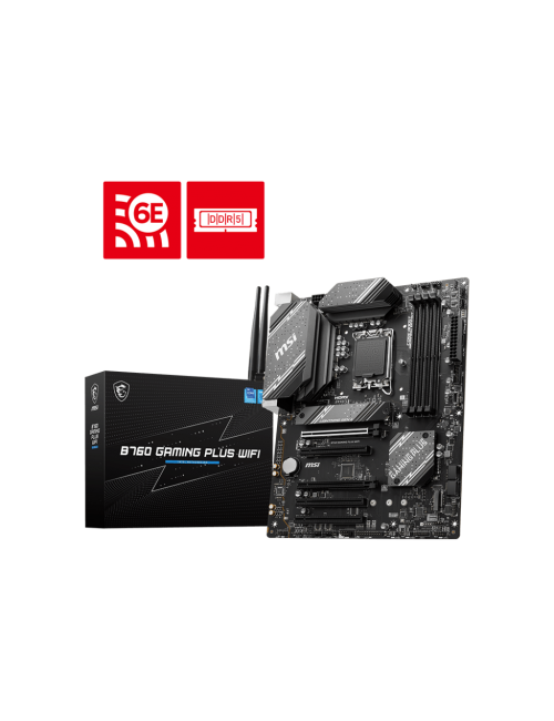 MSI MOTHERBOARD 760 (B760 GAMING PLUS WIFI) (FOR INTEL 12th|13th Gen) DDR5 LGA1700 ATX PCIE 4.0